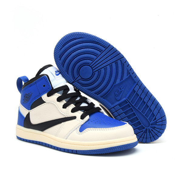 Youth Running Weapon Air Jordan 1 Blue/White Shoes 007